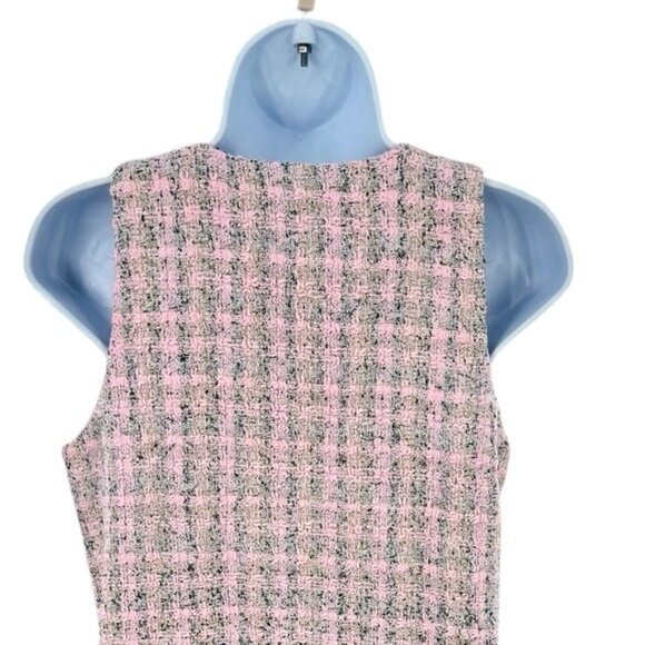 Pomander Place | NEW Peony Tweed Bianca Sleeveless Crewneck Mini Dress Size L - Picture 9 of 12